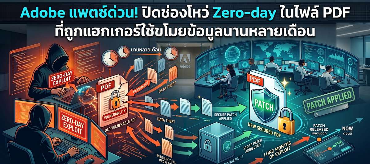 Adobe แพตช์ด่วน! ปิด Zero-day บน PDF หลังถูกแฮกข้ามเดือน