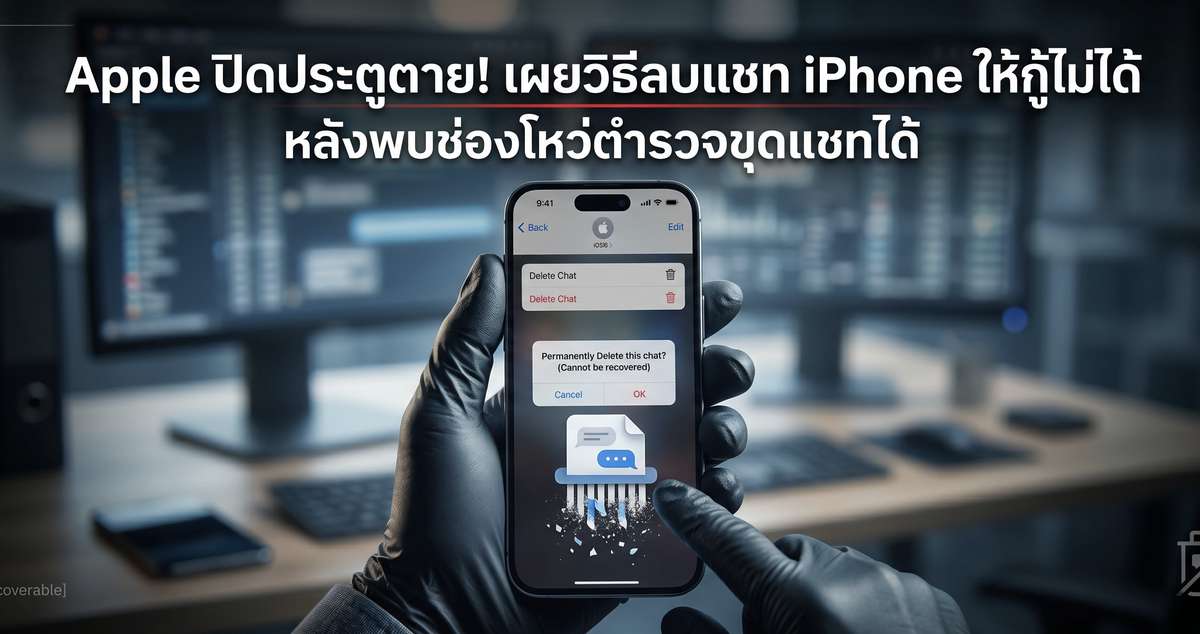 Apple ปิดประตูตาย! เผยวิธีลบแชท iPhone ให้กู้ไม่ได้ หลังพบช่องโหว่ตำรวจขุดแชทได้