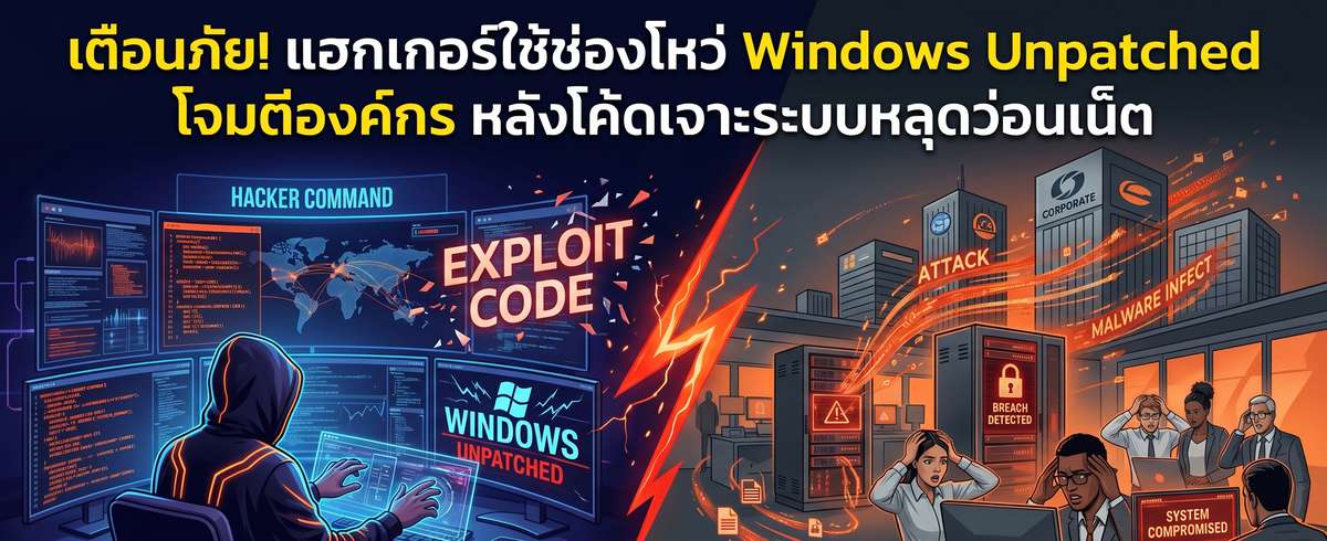 เตือนภัย! แฮกเกอร์ใช้ช่องโหว่ Windows Unpatched โจมตีองค์กร