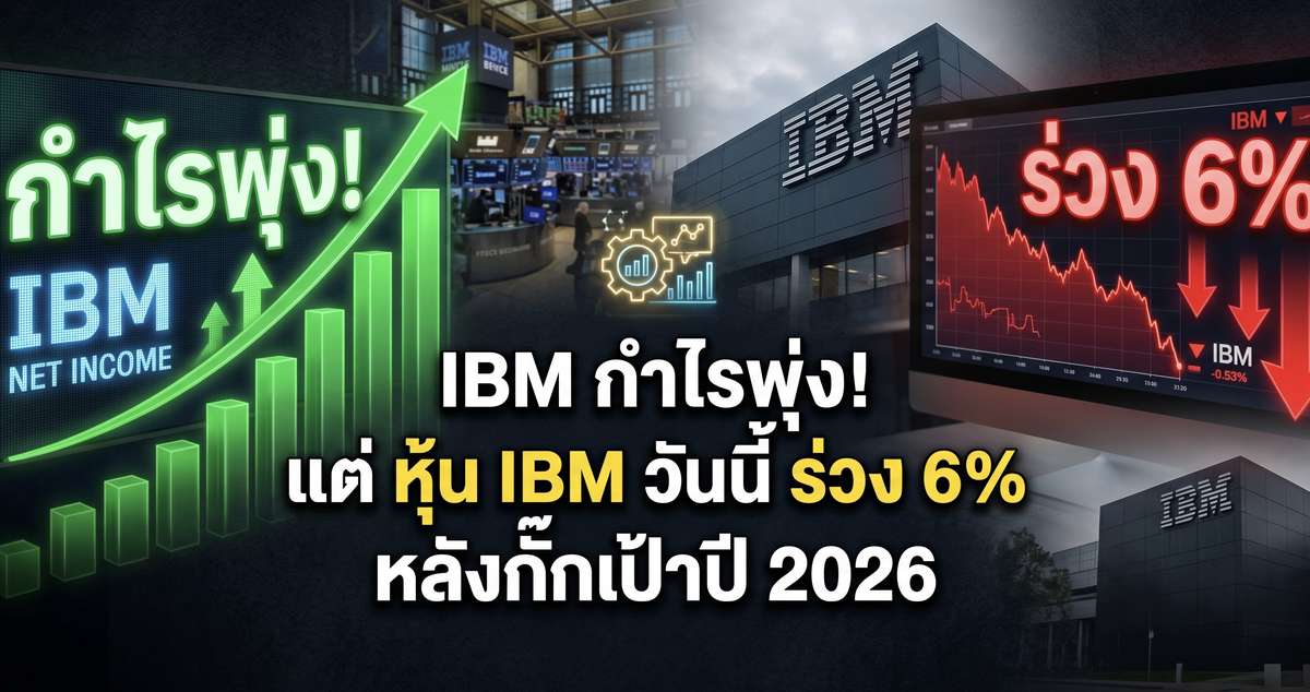 IBM กำไรพุ่ง! แต่ หุ้น IBM วันนี้ ร่วง 6% หลังกั๊กเป้าปี 2026