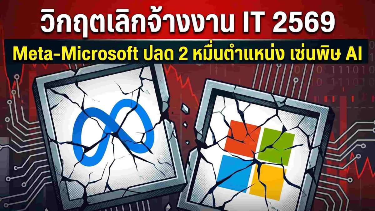 วิกฤตเลิกจ้างงาน IT 2569 Meta-Microsoft ปลด 2 หมื่นตำแหน่ง เซ่นพิษ AI